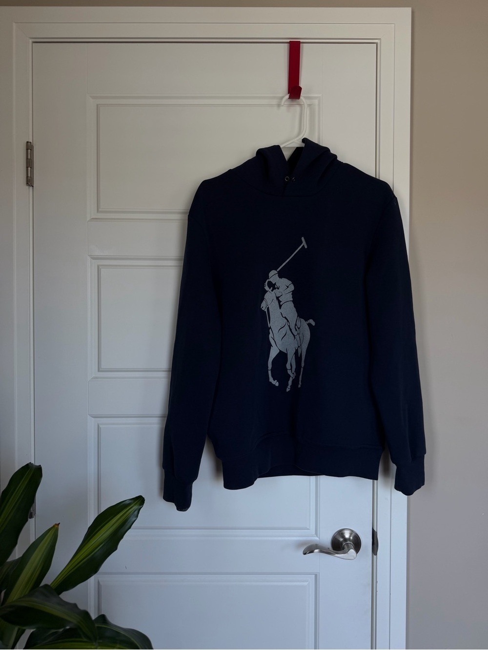 Ralph Lauren Navy Hoodie with Large Polo Player Graphic